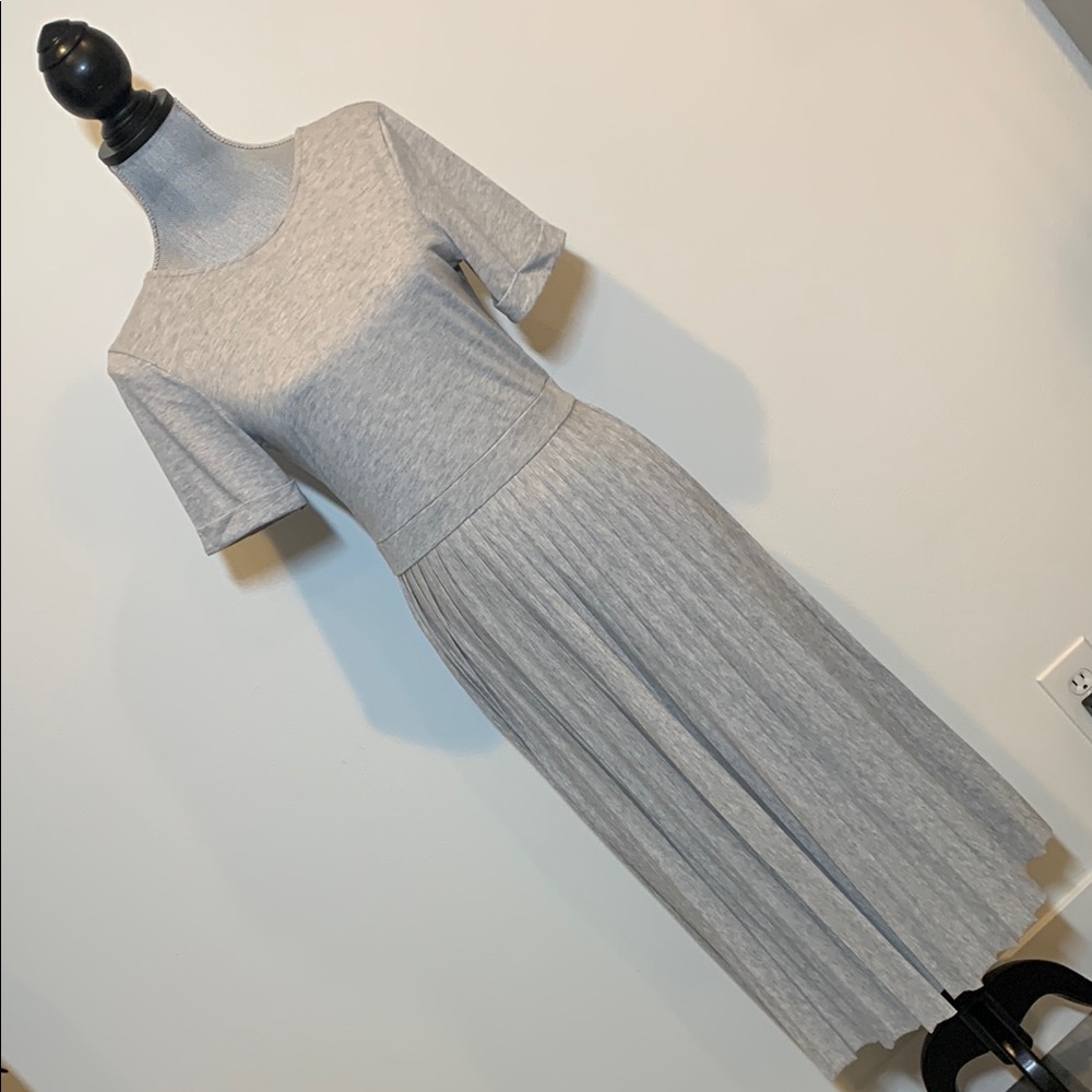 ASOS Pleated Light Gray Midi Dress